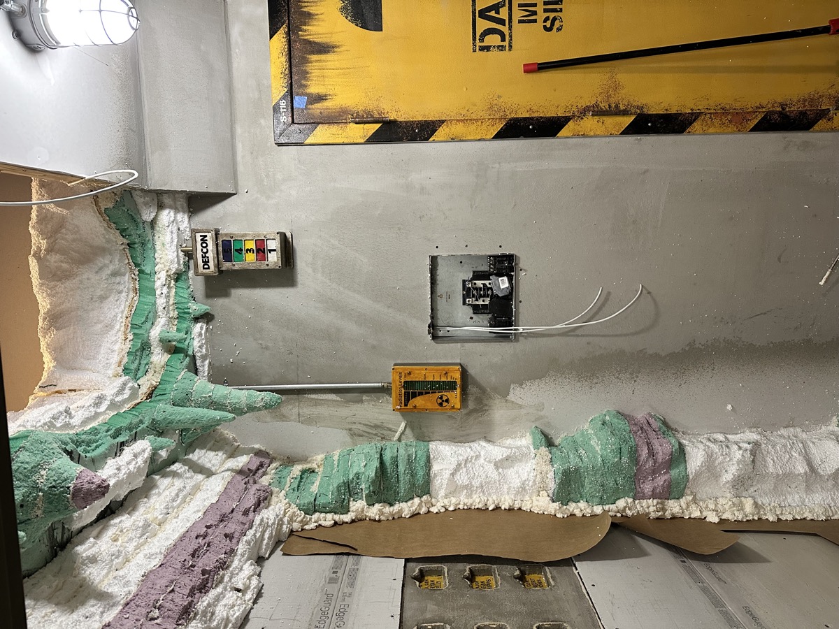 DEFCON indicator panel and radiation gauge props in The Bunker