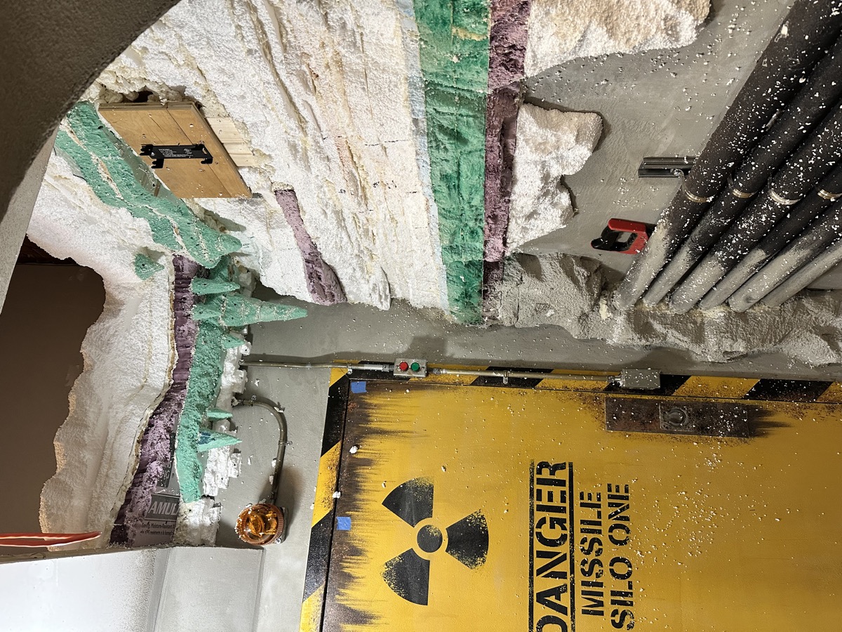 The Missile Silo One door with warning lights inside The Bunker