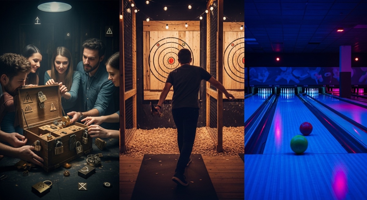 Friends laughing and high-fiving after completing an escape room at Escape Experience