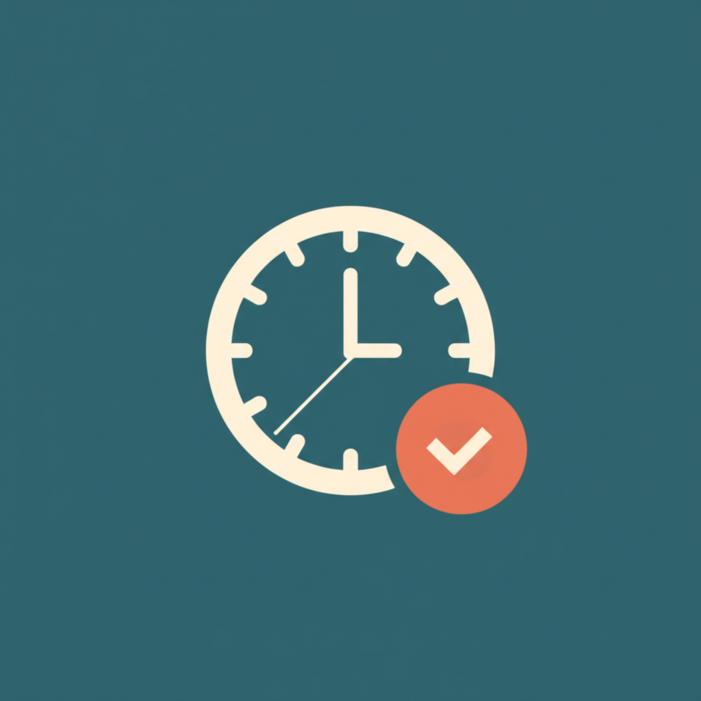 Clock icon — arrive 15 minutes early