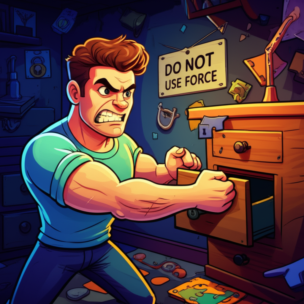 The Brute Force Guy - escape room player type illustration