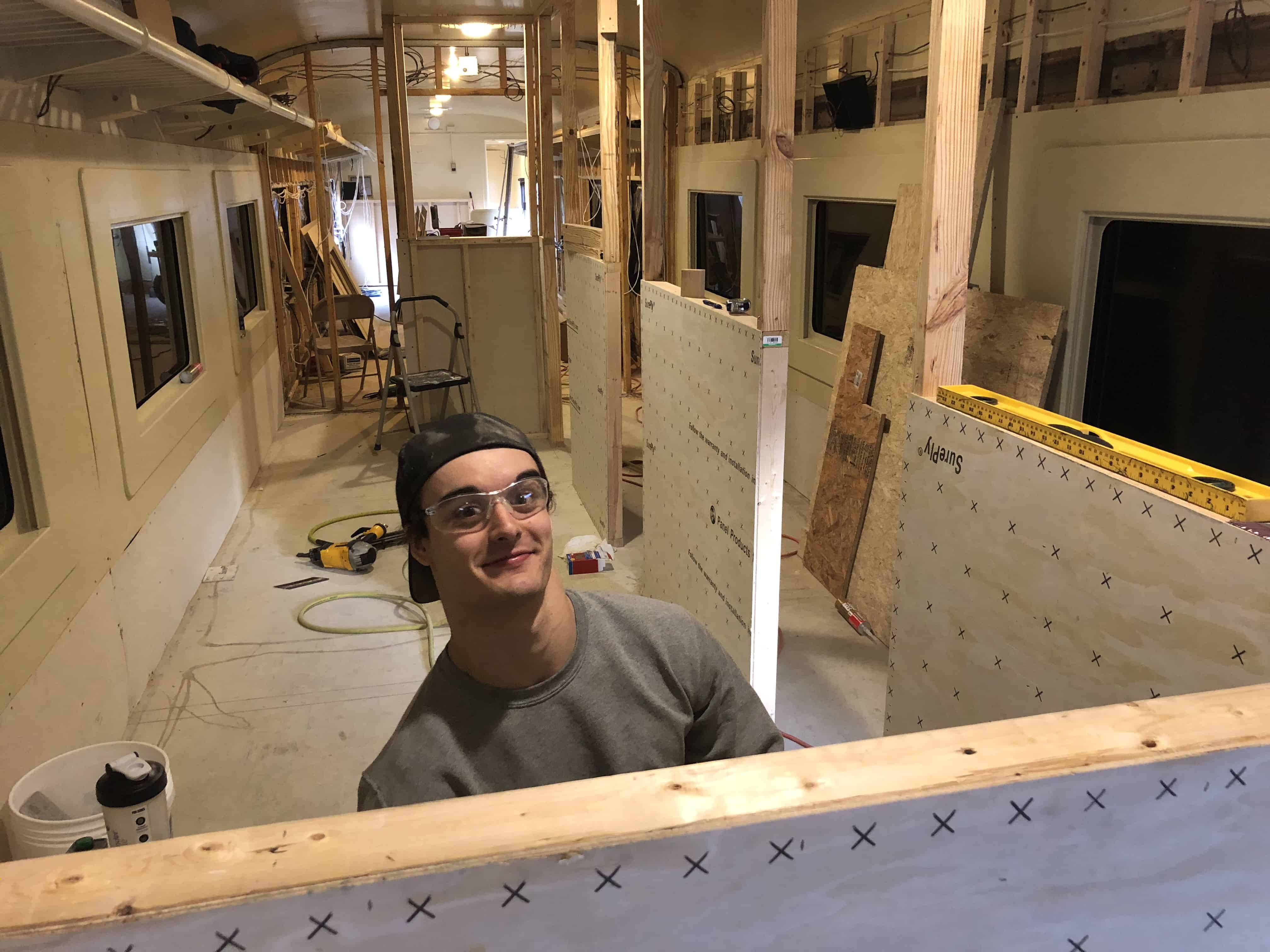 Jack smiling after another successful day of building