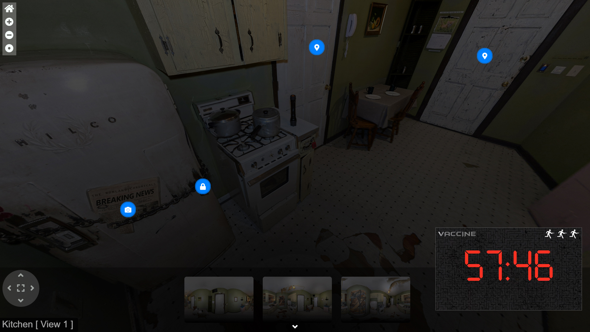 360-degree virtual tour view of escape room