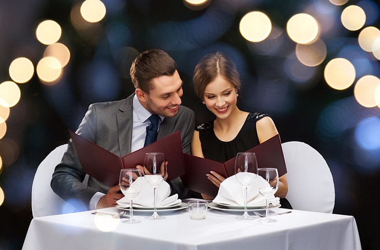 Couple enjoying date night at escape room